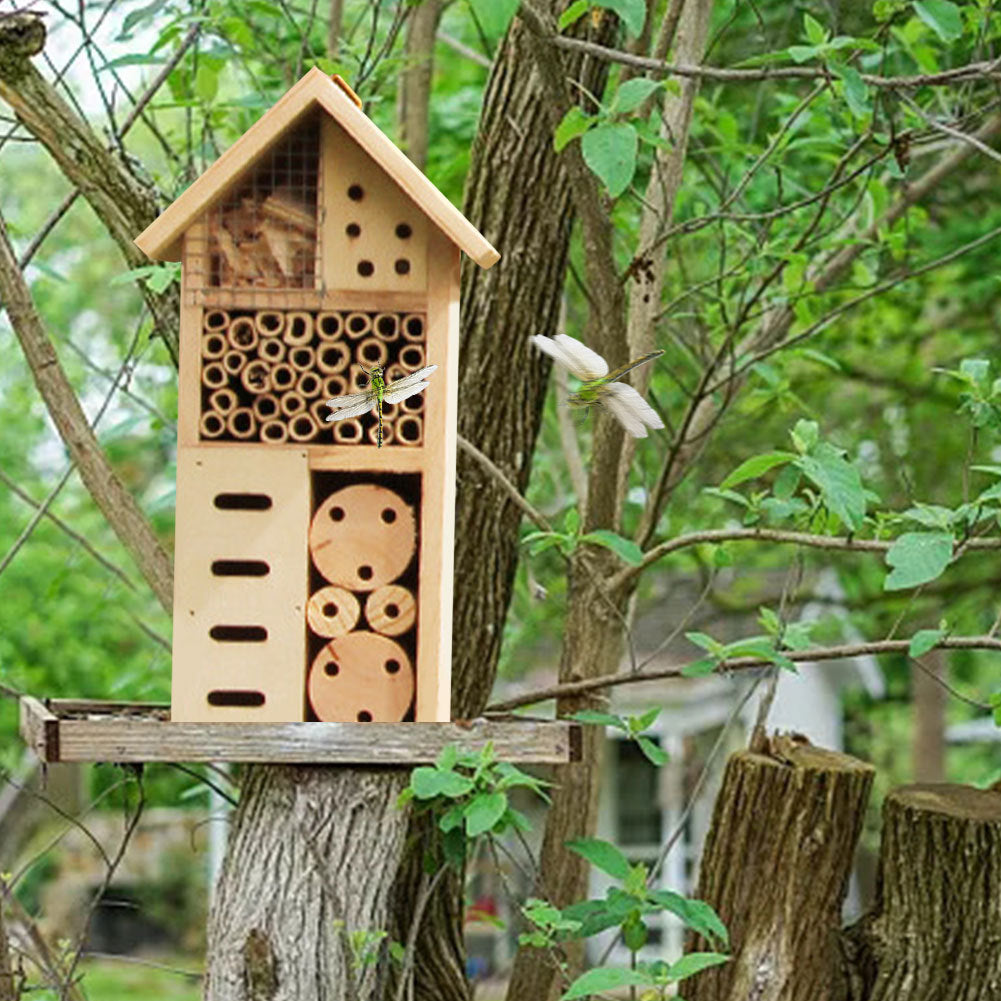 Hôtel à insectes en bois – Refuge pour abeilles, coccinelles & insectes utiles