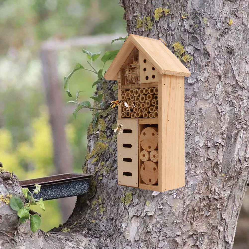 Hôtel à insectes en bois – Refuge pour abeilles, coccinelles & insectes utiles