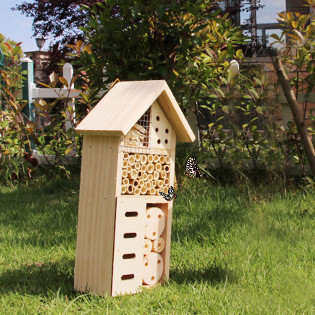 Hôtel à insectes en bois – Refuge pour abeilles, coccinelles & insectes utiles