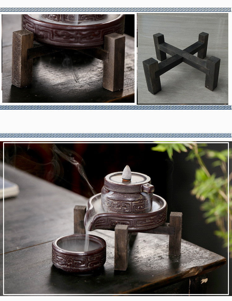 Cascade d’encens japonaise – Brûleur en céramique artisanale (effet fumée inversée)
