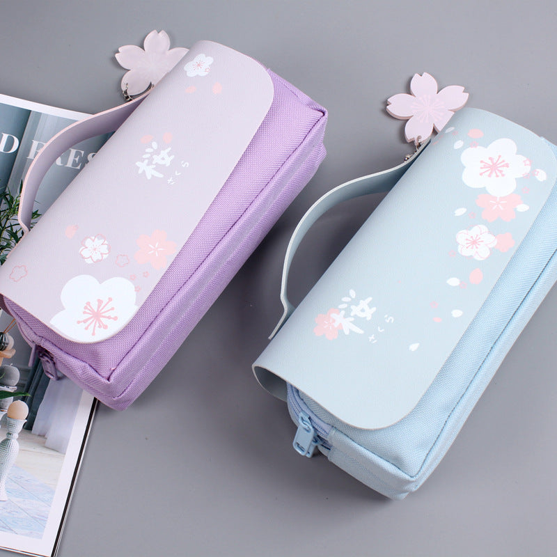 Trousse Sakura Zippée – Élégance & Rangement Fleuri