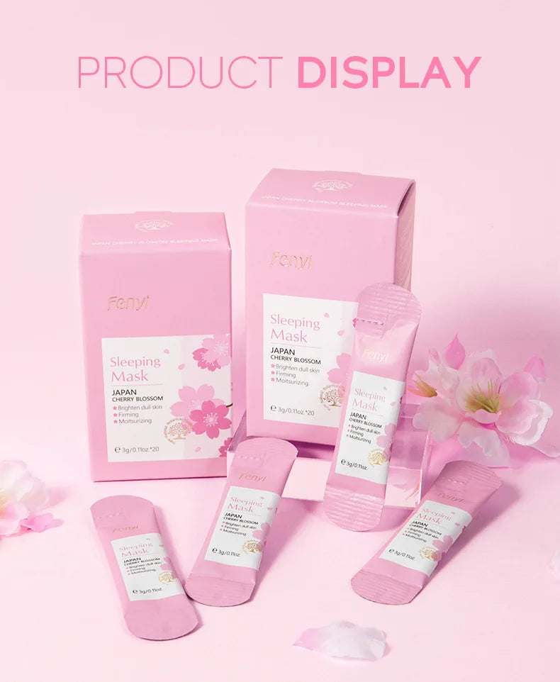 Japan Sakura Sleeping Whitening Facial Mask Oil-Control Moisturizer Shrink Pores Firming Brightening Anti Aging Korean Cosmetics