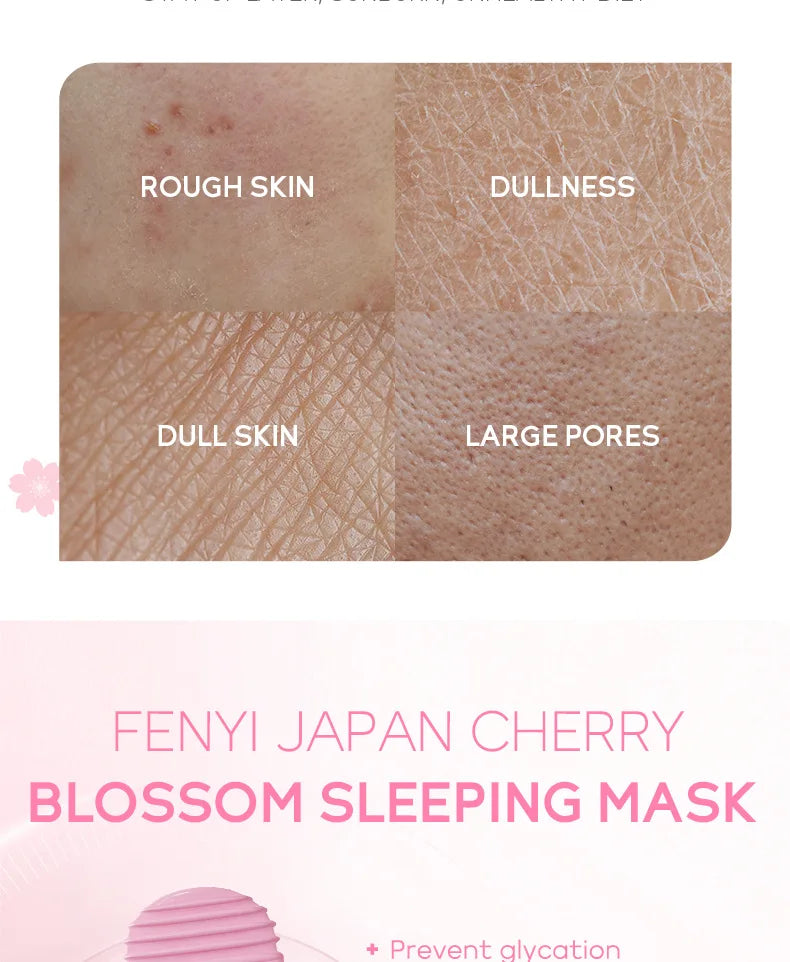 Japan Sakura Sleeping Whitening Facial Mask Oil-Control Moisturizer Shrink Pores Firming Brightening Anti Aging Korean Cosmetics