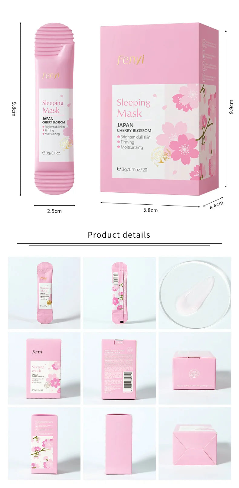 Japan Sakura Sleeping Whitening Facial Mask Oil-Control Moisturizer Shrink Pores Firming Brightening Anti Aging Korean Cosmetics
