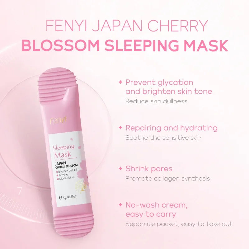 Japan Sakura Sleeping Whitening Facial Mask Oil-Control Moisturizer Shrink Pores Firming Brightening Anti Aging Korean Cosmetics