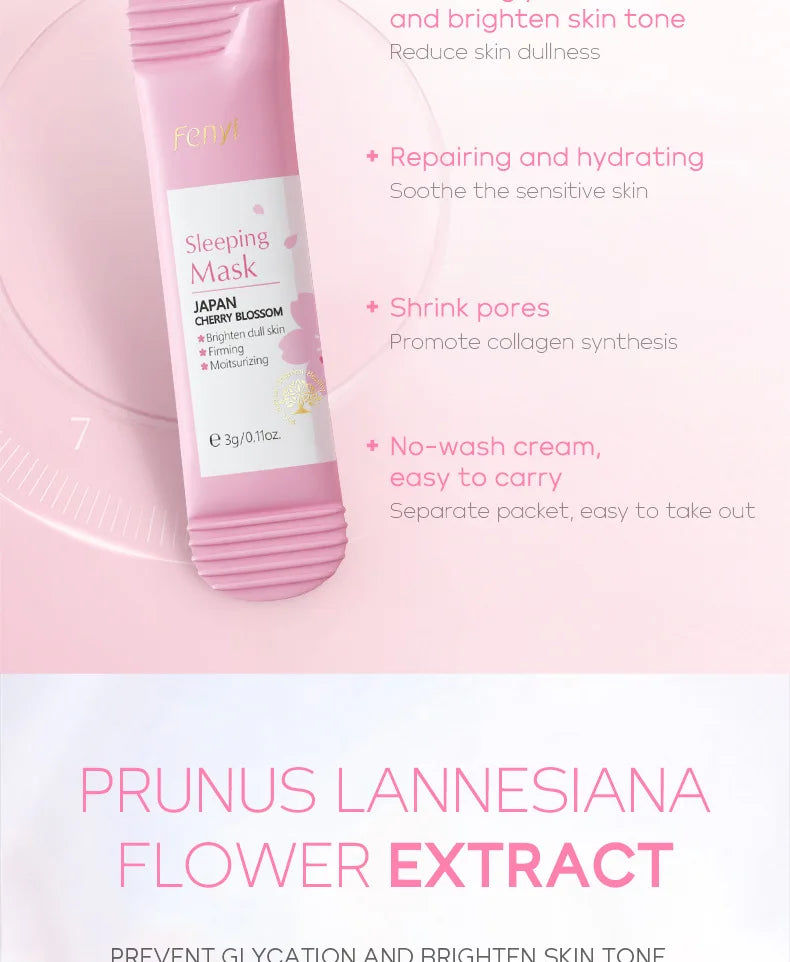 Japan Sakura Sleeping Whitening Facial Mask Oil-Control Moisturizer Shrink Pores Firming Brightening Anti Aging Korean Cosmetics