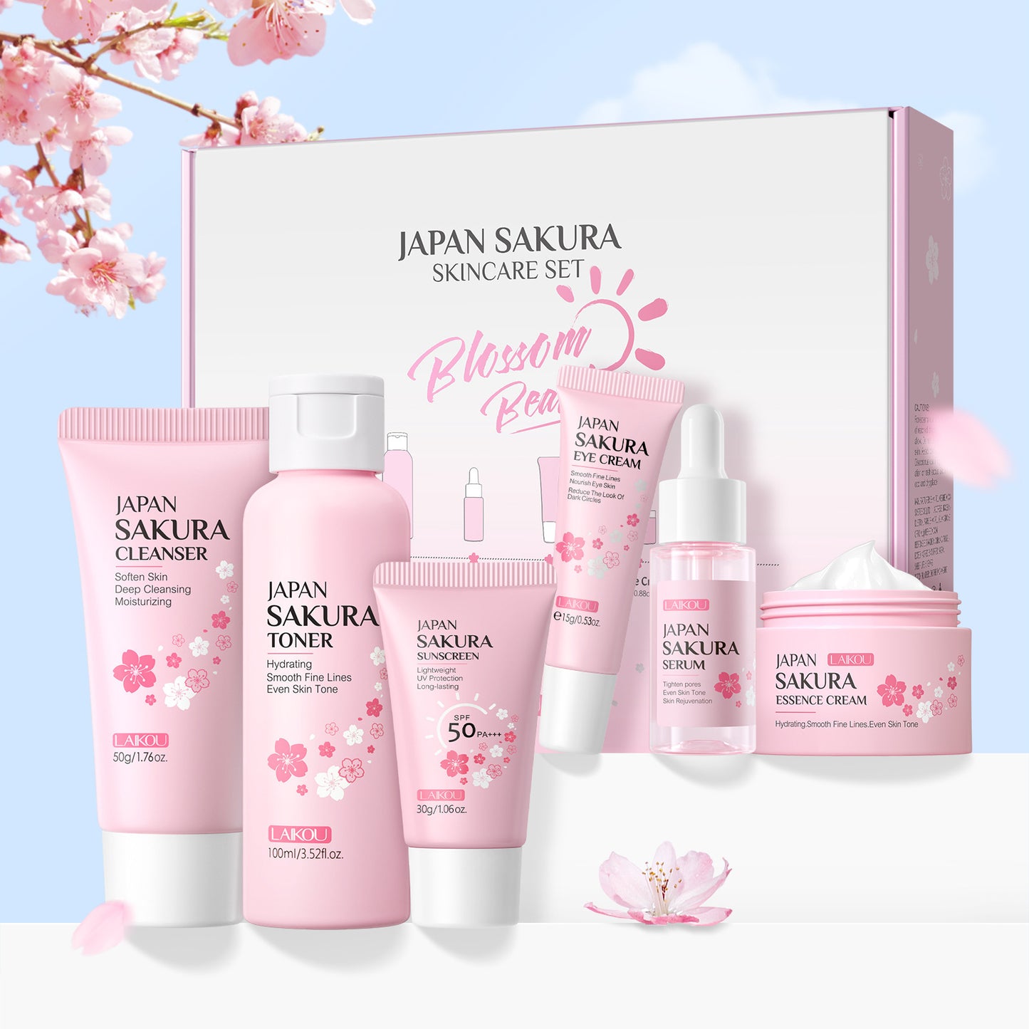 Coffret Rituel Sakura – Soin du visage 6 pièces