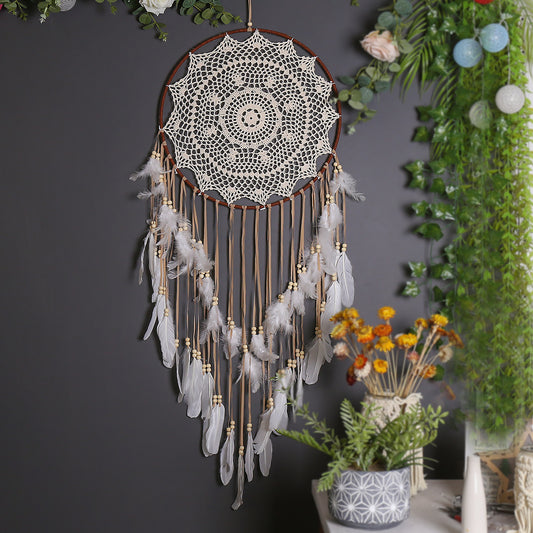 Attrape-rêve bohème – Déco murale apaisante & artisanale