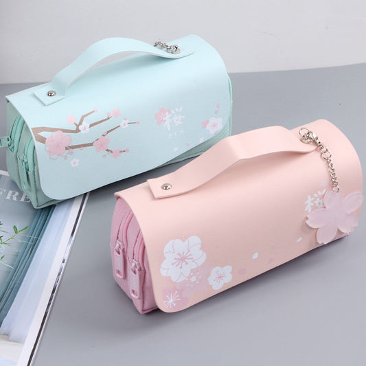Trousse Sakura Zippée – Élégance & Rangement Fleuri